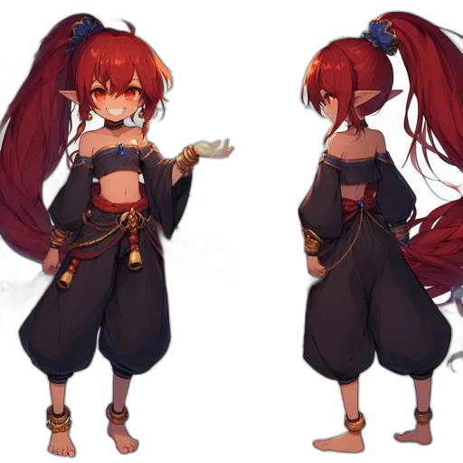 concept art, anime, fantasy art, 3d render, dark, red, monochrome, two transparent PNG cut-out