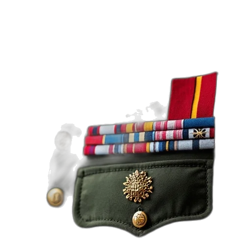 crown, staff, jacket, jewelry, 3d render, concept art, military, insignia transparent PNG cut-out