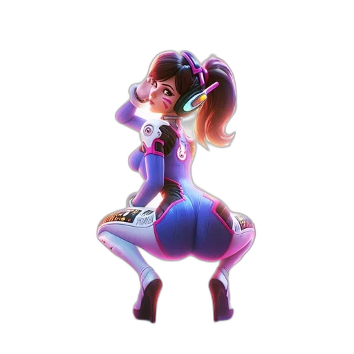 dress, staff, robot, jacket, concept art, 3d render, vaporwave, cartoon transparent PNG cut-out