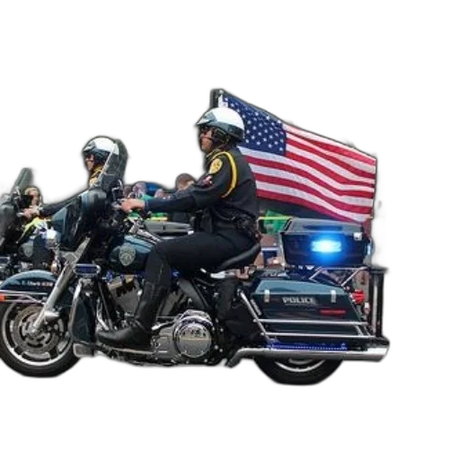 police, officer, motorcycle, american, flag, background transparent PNG cut-out