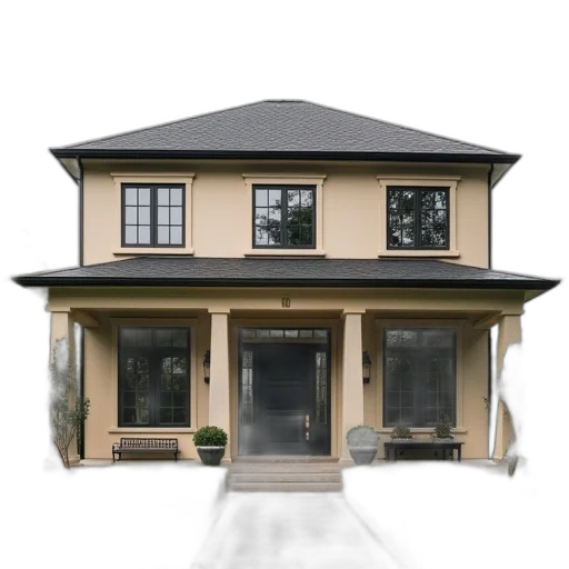 building, furniture, 3d render, photorealistic, concept art, large, beige, house transparent PNG cut-out
