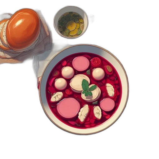 food, watercolor, photorealistic, 3d render, concept art, red, colorful, meal transparent PNG cut-out