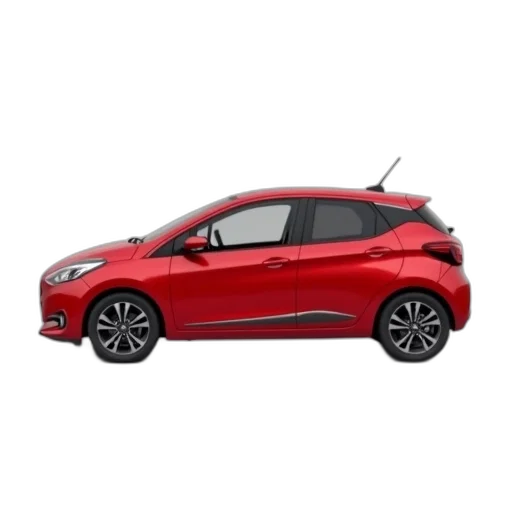 car, 3d render, red, compact, sleek, design, modern, features transparent PNG cut-out