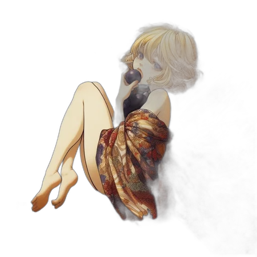 dress, hair, creature, face, watercolor, concept art, fantasy art, photorealistic transparent PNG cut-out