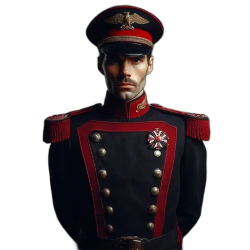staff, crown, hat, jacket, photorealistic, concept art, 3d render, pixel art transparent PNG cut-out