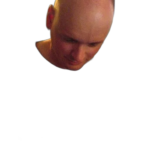 face, hair, mask, hat, photorealistic, concept art, 3d render, bald transparent PNG cut-out