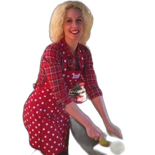 dress, staff, food, hat, woman, red, polka, dot transparent PNG cut-out