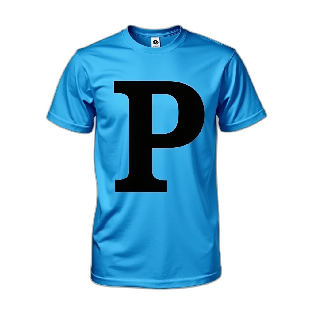 blue, dark, t-shirt, large, bold, black, capital, letter transparent PNG cut-out