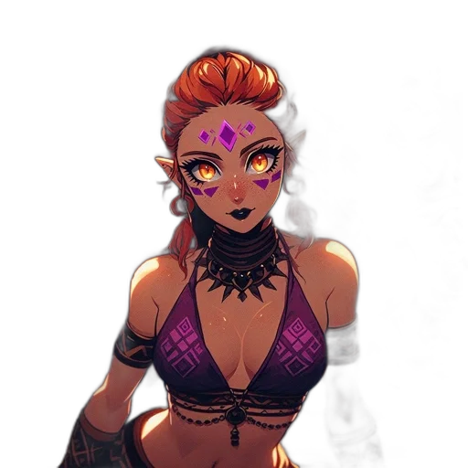 mask, staff, jewelry, fantasy art, concept art, comic book art, pixel art, fire transparent PNG cut-out