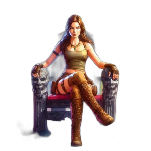 fantasy art, concept art, pixel art, comic book art, golden, woman, green, wearing transparent PNG cut-out