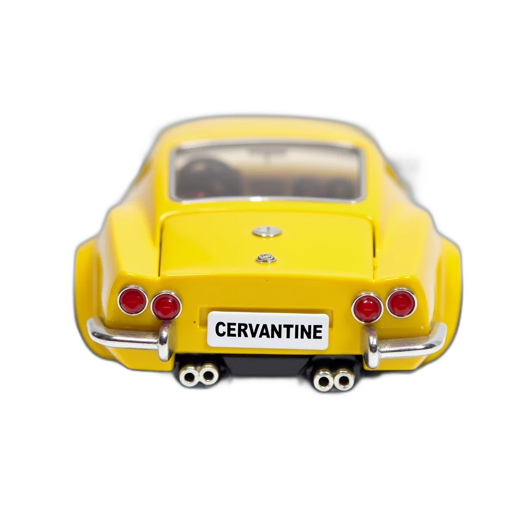 car, 3d render, photorealistic, concept art, yellow, toy, white, license transparent PNG cut-out