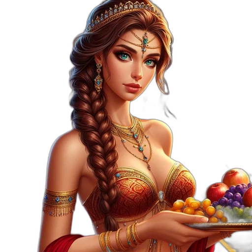 jewelry, food, crown, dress, fantasy art, photorealistic, concept art, pixel art transparent PNG cut-out