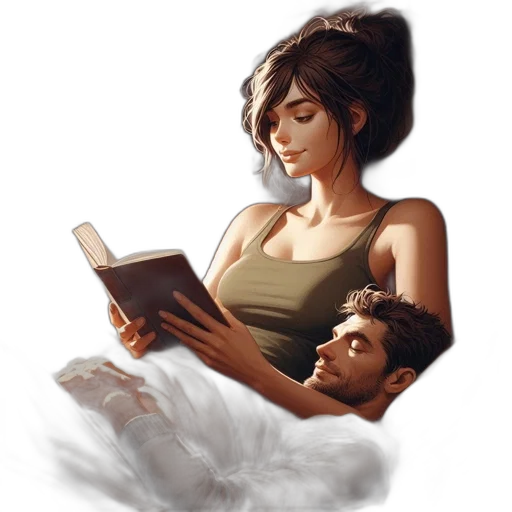 fantasy art, photorealistic, concept art, comic book art, night, fire, intimate, scene transparent PNG cut-out