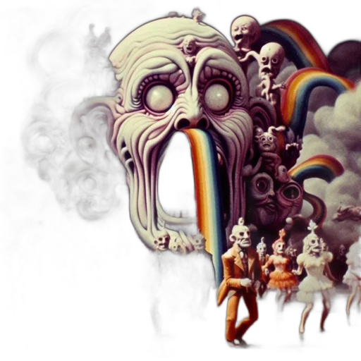 mask, creature, face, concept art, fantasy art, comic book art, 3d render, fog transparent PNG cut-out