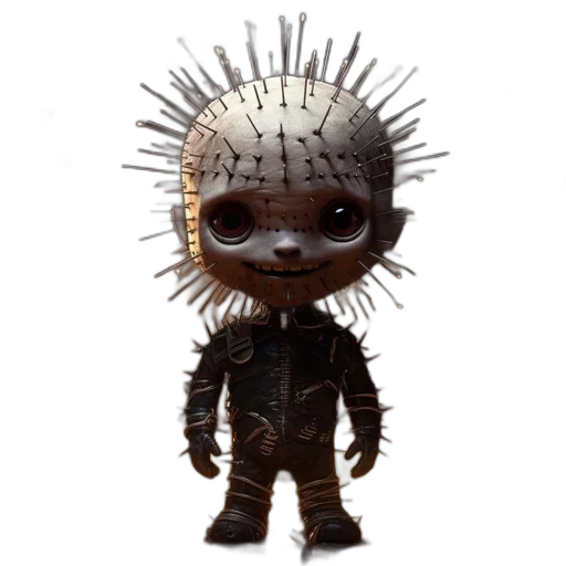 creature, staff, concept art, 3d render, character, large, spiked, head transparent PNG cut-out