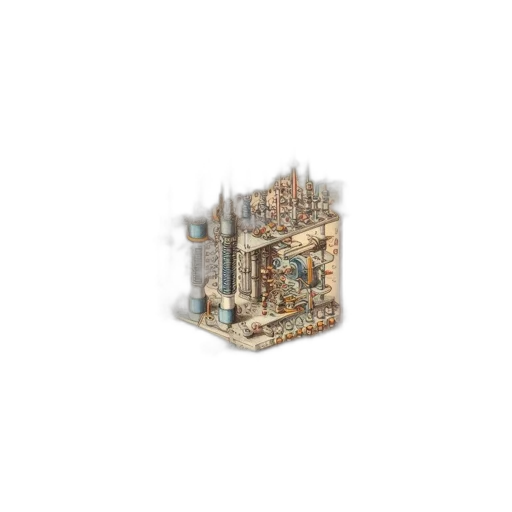 furniture, building, robot, jewelry, 3d render, pixel art, concept art, photorealistic transparent PNG cut-out