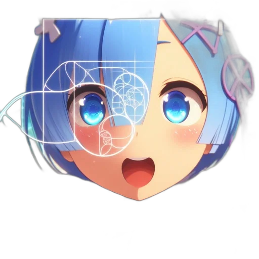 robot, face, mask, crown, anime, vaporwave, 3d render, pixel art transparent PNG cut-out