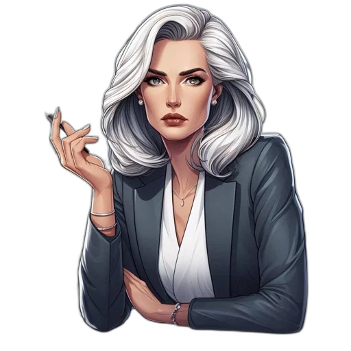 jacket, jewelry, staff, face, comic book art, concept art, pixel art, fantasy art transparent PNG cut-out