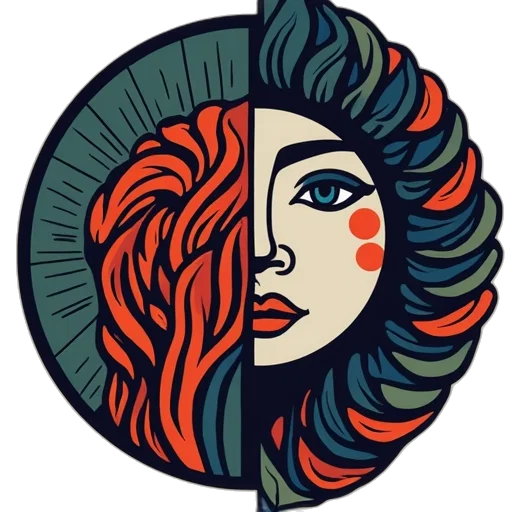 hair, face, crown, cartoon, comic book art, fantasy art, pixel art, outer space transparent PNG cut-out