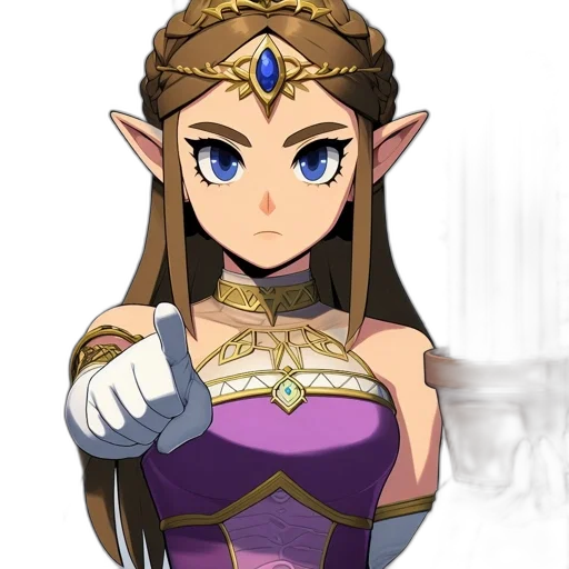 crown, staff, dress, face, fantasy art, pixel art, concept art, anime transparent PNG cut-out