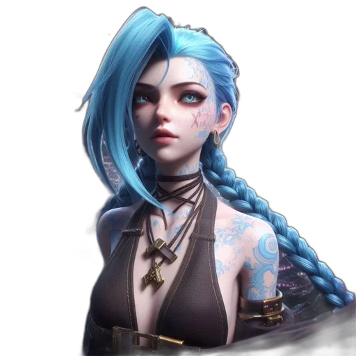 staff, face, jewelry, concept art, fantasy art, cyberpunk, anime, blue transparent PNG cut-out