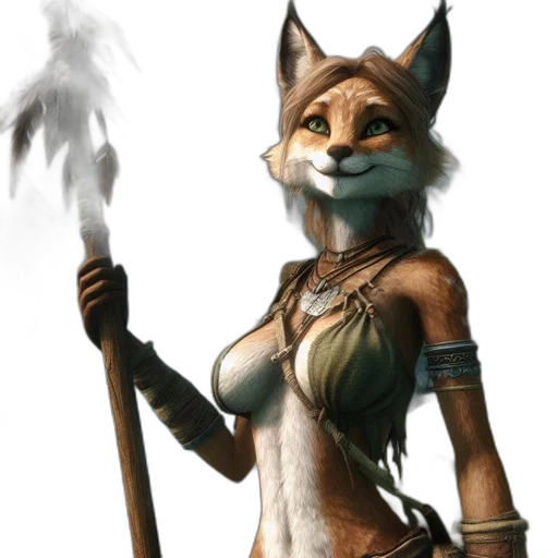 staff, mask, animal, fantasy art, concept art, 3d render, comic book art, fire transparent PNG cut-out