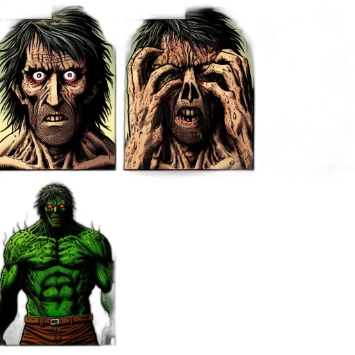 mask, creature, face, comic book art, concept art, fantasy art, pixel art, green transparent PNG cut-out