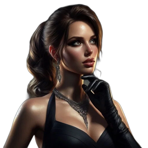 face, dress, fantasy art, concept art, photorealistic, comic book art, dark, lifelike transparent PNG cut-out