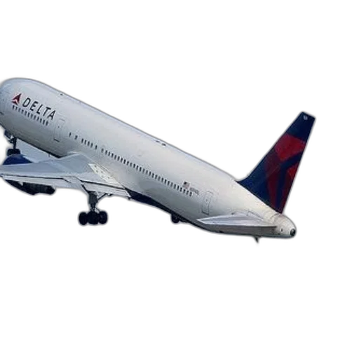 delta, airplane, taking, off, landing, gear, still, down transparent PNG cut-out