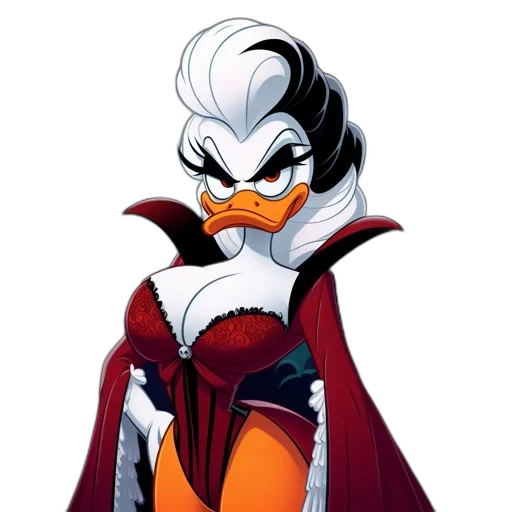 crown, mask, concept art, cartoon, comic book art, animated, duck, stern transparent PNG cut-out