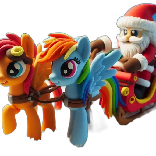 3d render, concept art, two, cartoon, ponies, stand, amidst, winter transparent PNG cut-out