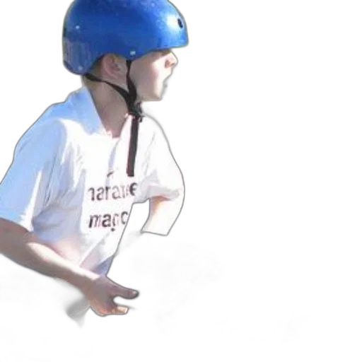 young, boy, wearing, blue, helmet, holds, his, skateboard transparent PNG cut-out