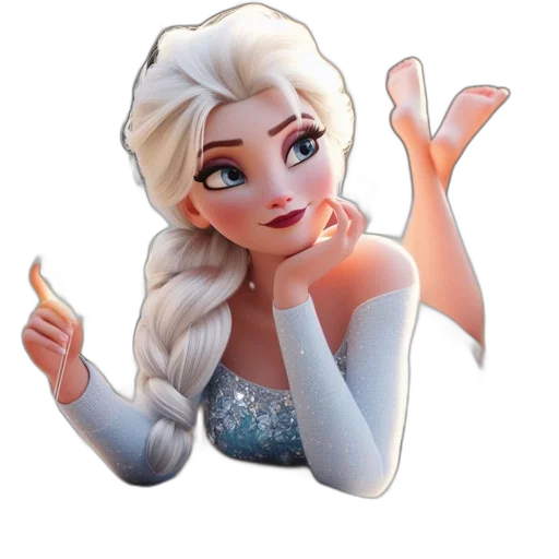 3d render, cartoon, fantasy art, concept art, snow, animated, female, character transparent PNG cut-out