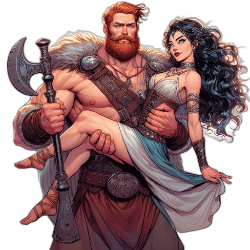 sword, fantasy art, comic book art, concept art, pixel art, two, animated, characters transparent PNG cut-out