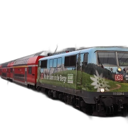 3d render, photorealistic, concept art, watercolor, train, words, mit, der transparent PNG cut-out