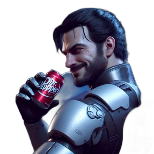 bottle, robot, food, weapon, concept art, 3d render, photorealistic, cyberpunk transparent PNG cut-out