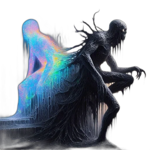 creature, hair, dress, dragon, concept art, fantasy art, comic book art, 3d render transparent PNG cut-out