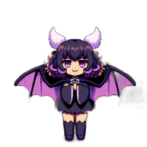dragon, creature, staff, pixel art, anime, vaporwave, concept art, dark transparent PNG cut-out