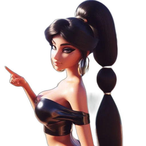 dress, staff, jewelry, hair, concept art, fantasy art, cartoon, 3d render transparent PNG cut-out