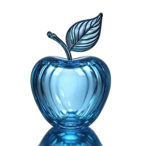 bottle, crown, flower, jewelry, 3d render, photorealistic, vaporwave, blue transparent PNG cut-out