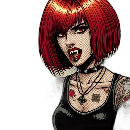 comic book art, cartoon, photorealistic, concept art, elaborate, portrait, features, woman transparent PNG cut-out