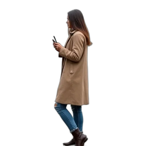 jacket, staff, dress, umbrella, 3d render, concept art, photorealistic, earth tones transparent PNG cut-out