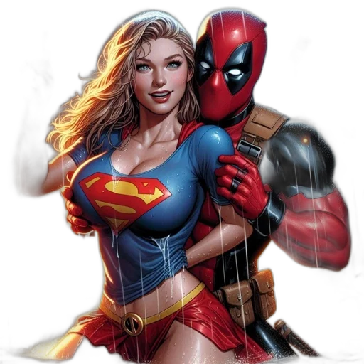 comic book art, concept art, fantasy art, two, animated, characters, pose, dramatically transparent PNG cut-out