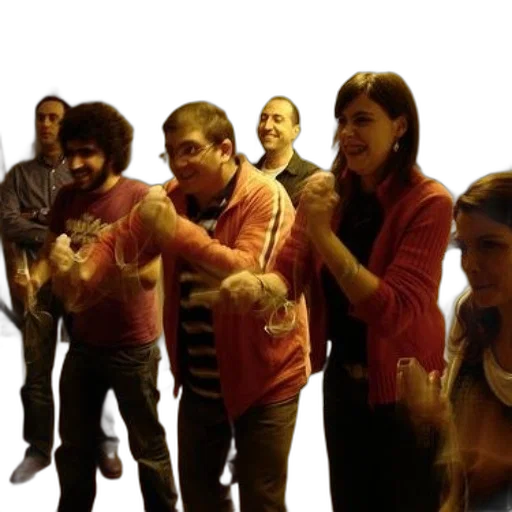 group, people, playing, video, games, together, room transparent PNG cut-out