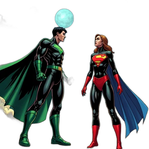 comic book art, concept art, green, second, image, shows, different, scene transparent PNG cut-out