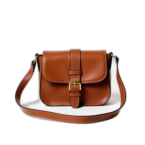 earth tones, brown, leather, handbag, gold, buckle, long, strap transparent PNG cut-out