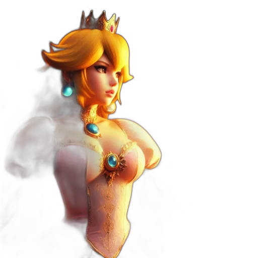 crown, dress, concept art, pixel art, 3d render, fantasy art, fire, neon lights transparent PNG cut-out