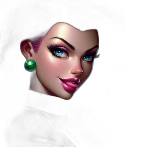 face, jewelry, staff, fantasy art, concept art, photorealistic, pixel art, green transparent PNG cut-out