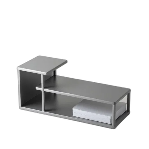 furniture, jewelry, 3d render, sleek, modern, metal, desk, organizer transparent PNG cut-out