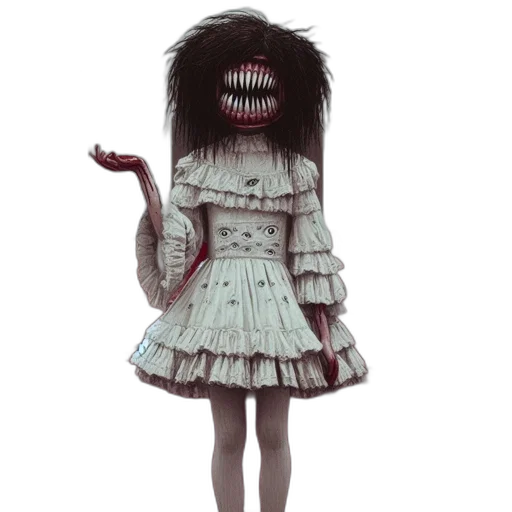 creature, dress, mask, face, concept art, fantasy art, pixel art, 3d render transparent PNG cut-out
